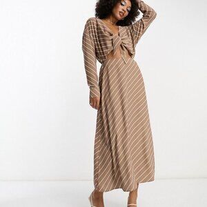 ASOS DESIGN Midi Dress with tie front Size 8
